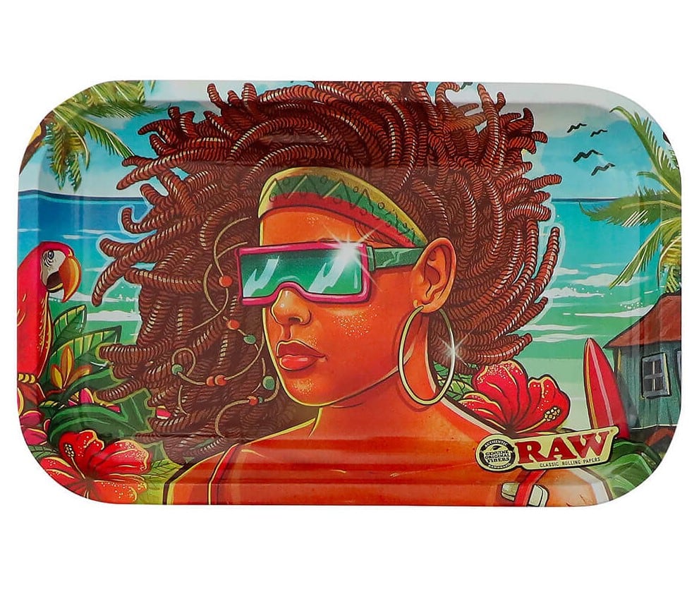 Shop RAW Brazil 3 Medium Metal Rolling Tray, Rolling Trays